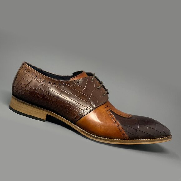*NEW* DUCA ‘Valentano’ Italian Calfskin / Croco Embossed Print / Men’s 13 Derby - Picture 7 of 14
